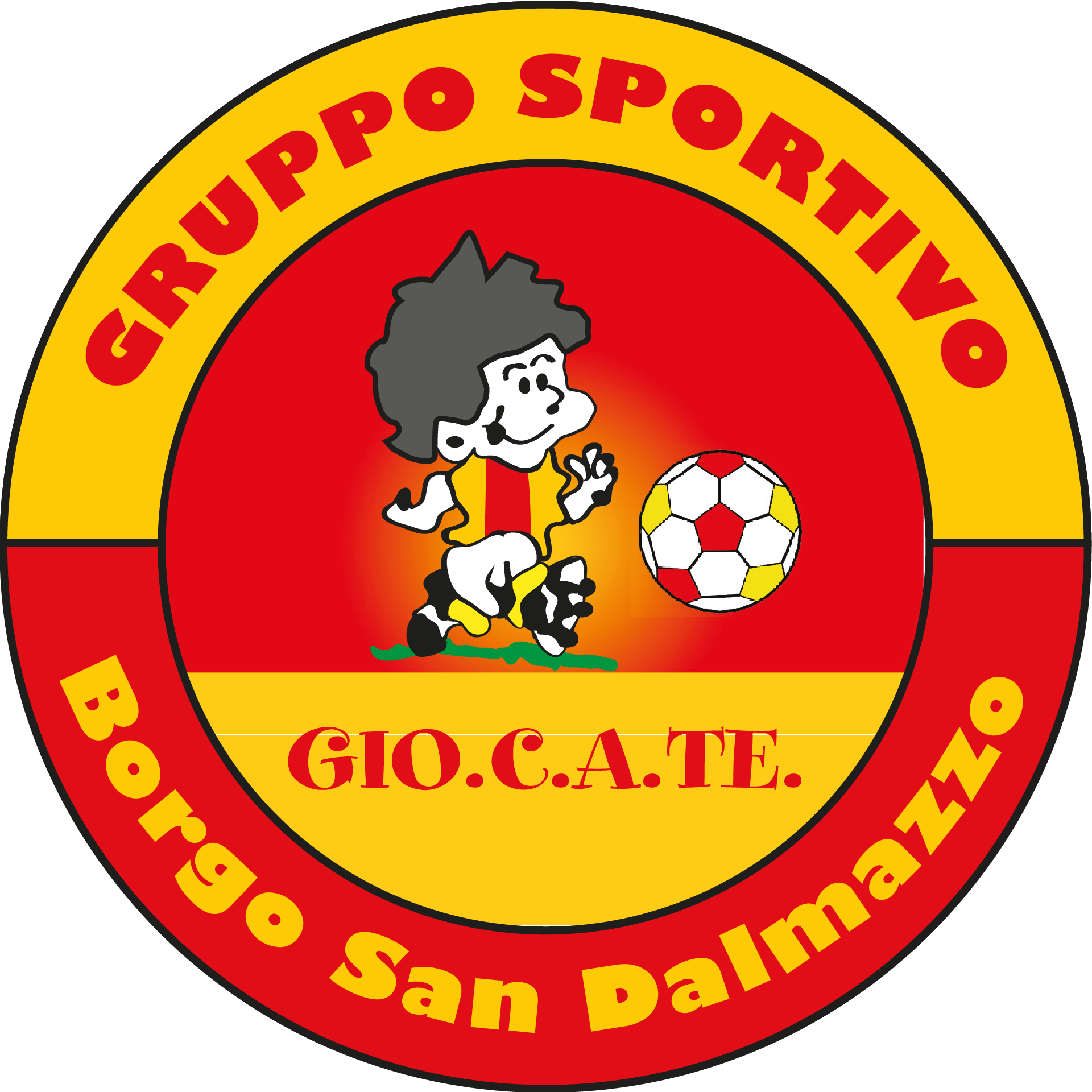 Logo dell'ASD GIO.C.A.TE l'associazione che organizza Il Campionissimo torneo di calcio per bambini e bambine dai 4 ai 12 anni.